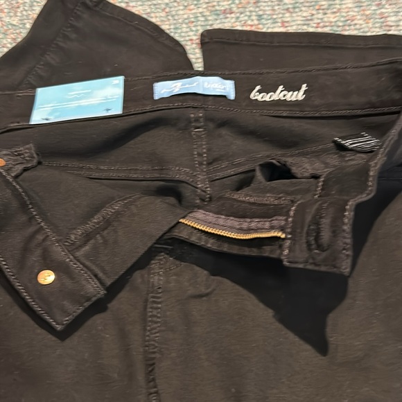 NWT ladies size 29/35 7 For All Mankind original bootcut Black jeans - Picture 6 of 11